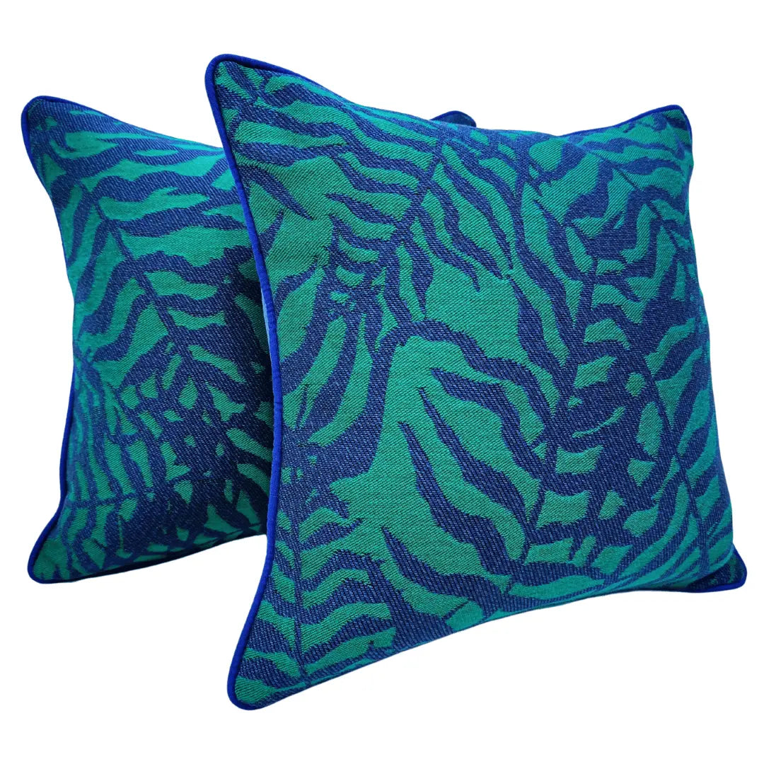 Green & Blue Botanical Pillow Covers (16x16, Set of 2) | ZIPCushions