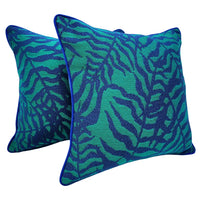 Green & Blue Botanical Pillow Covers (16x16, Set of 2)