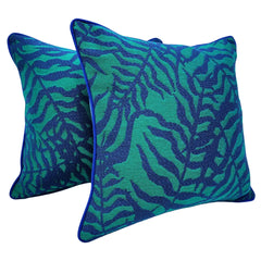 Green & Blue Botanical Pillow Covers (16x16, Set of 2)
