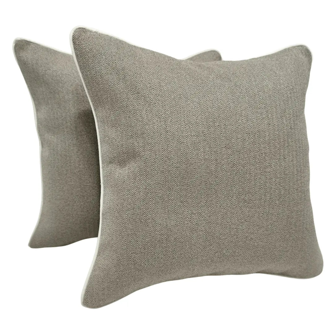 Herringbone Light Brown Pillow Covers (16x16, Set of 2) | ZIPCushions