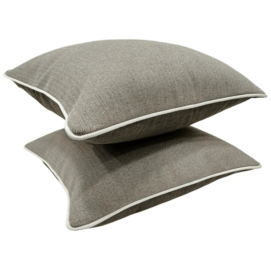 Herringbone Light Brown Pillow Covers (16x16, Set of 2) |  ZIPCushions