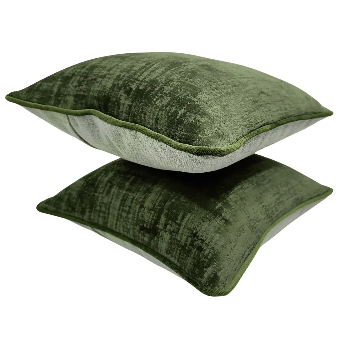 Olive Green Textured Pillow Covers (16×16, Set of 2) |  ZIPCushions