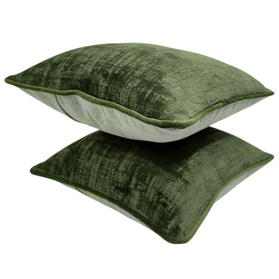 Olive Green Textured Pillow Covers (16×16, Set of 2) - Alternate image