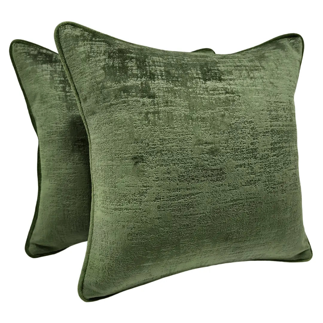 Olive Green Textured Pillow Covers (16×16, Set of 2) | ZIPCushions