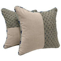 Beige and Geometric Patterned Pillow Covers (16×16, Set of 2) |  ZIPCushions