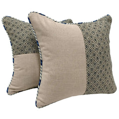Beige and Geometric Patterned Pillow Covers (16×16, Set of 2)