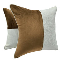 Caramel & Ivory Dual-Tone Pillow Covers (16×16, Set of 2)