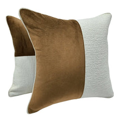 Caramel & Ivory Dual-Tone Pillow Covers (16×16, Set of 2)