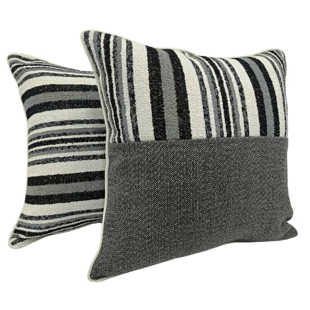 Monochrome Striped Pillow Covers (18x18, Set of 2) | ZIPCushions
