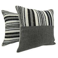 Monochrome Striped Pillow Covers (18x18, Set of 2)