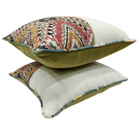 Multicolor Geometric & Ivory Textured Pillow Covers (16x16, Set of 2) |  ZIPCushions