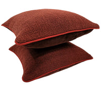 Rust Red Textured Pillow Covers (16x16, Set of 2)