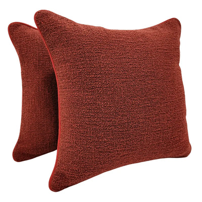 Rust Red Textured Pillow Covers (16x16, Set of 2)