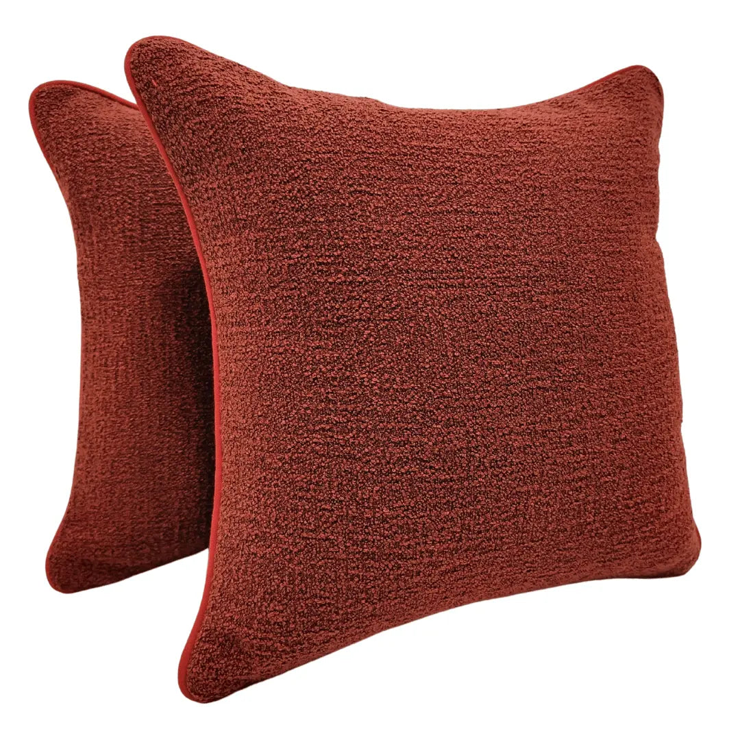 Rust Red Textured Pillow Covers (16x16, Set of 2) | ZIPCushions