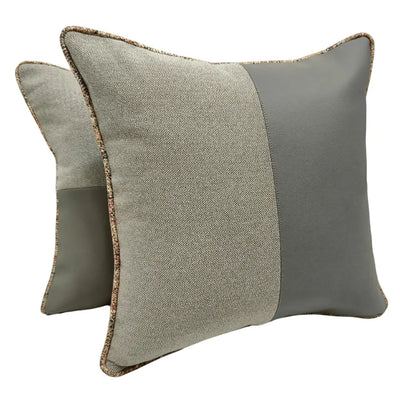 Gray Dual-Tone Elegant Pillow Covers (16x16, Set of 2)