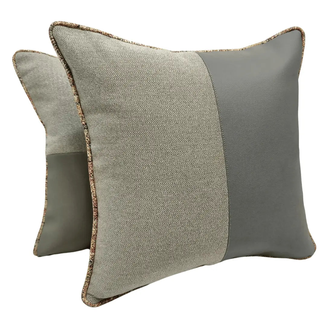 Gray Dual-Tone Elegant Pillow Covers (16x16, Set of 2) | ZIPCushions