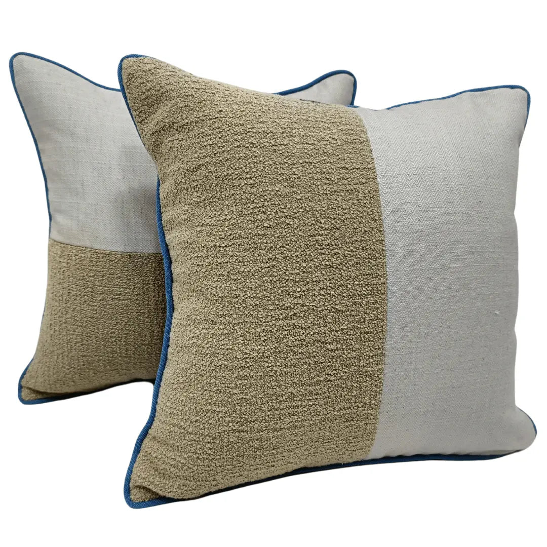 Neutral and Rust-Tone Patchwork Pillow Covers (16x16, Set of 2) | ZIPCushions