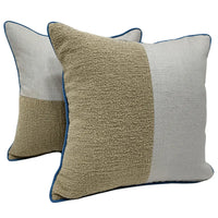 Neutral and Rust-Tone Patchwork Pillow Covers (16x16, Set of 2)