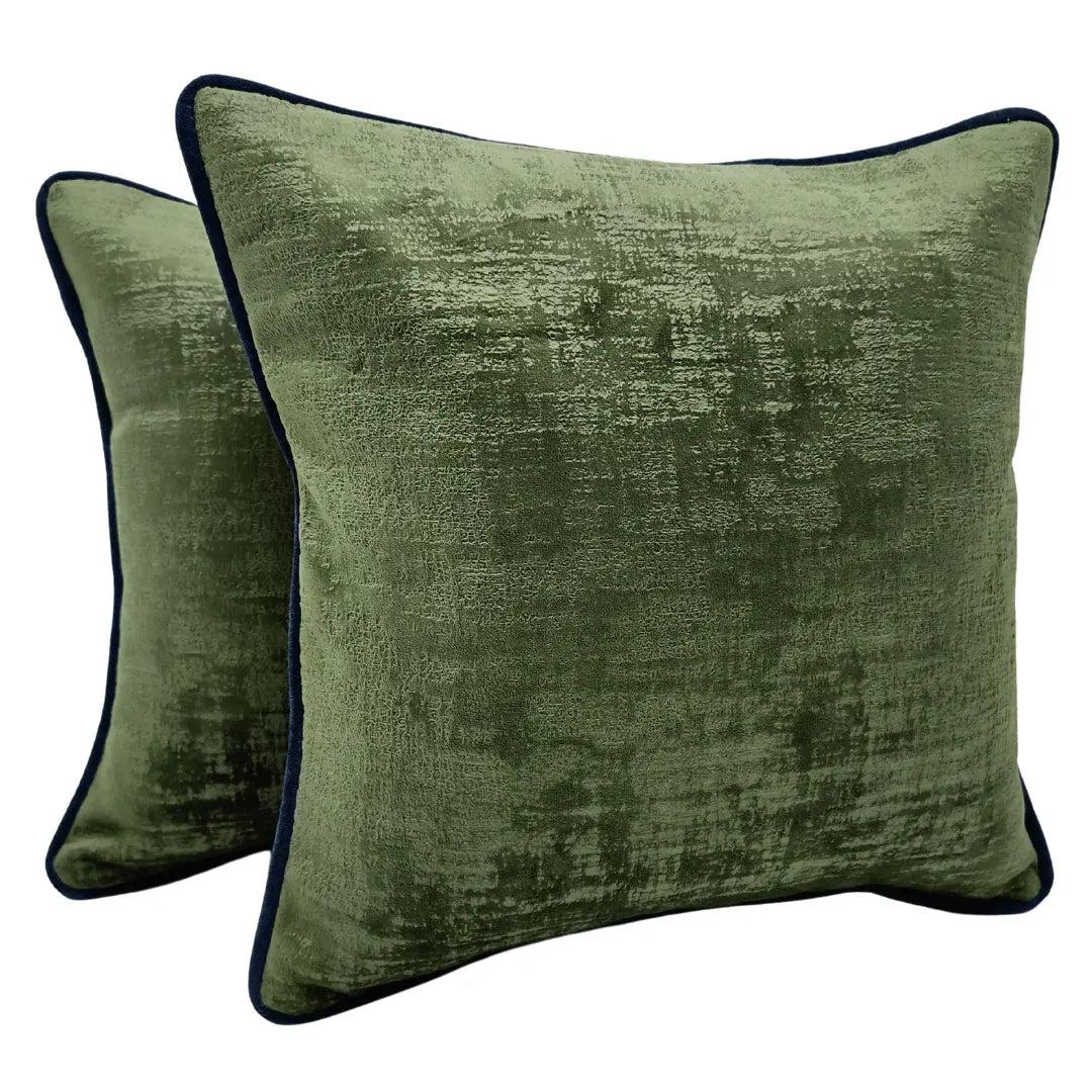 Green Textured Pillow Covers (16×16, Set of 2) | ZIPCushions