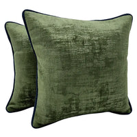 Green Textured Pillow Covers (16×16, Set of 2)
