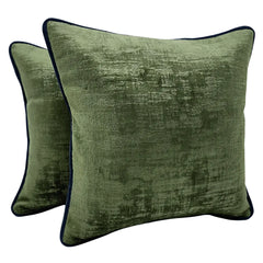 Green Textured Pillow Covers (16×16, Set of 2)