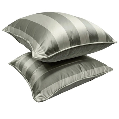 Gray striped pillow covers (16×16, Set of 2) - Alternate image
