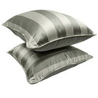 Gray striped pillow covers (16×16, Set of 2)