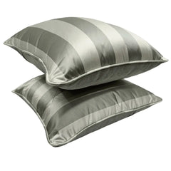 Gray striped pillow covers (16×16, Set of 2) - Hover Image