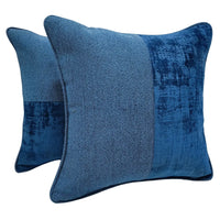 Blue patchwork pillow covers (16×16, Set of 2)