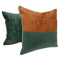 Bold Split Tone Velvet Accent Pillow Covers (16x16, Set of 2)