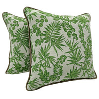 Green leaf print pillow covers (16×16, Set of 2) |  ZIPCushions