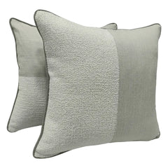 Soft Gray Two-Tone Pillow Covers (Set of 2, 16×16)