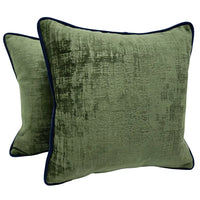 Olive Green Velvet Pillow Covers (Set of 2, 16×16) |  ZIPCushions