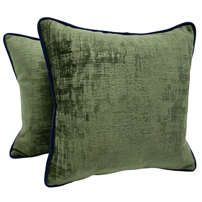 Olive Green Velvet Pillow Covers (Set of 2, 16×16)