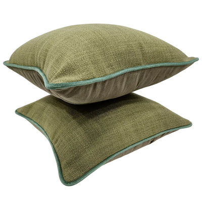 Muted Olive Green Pillow Covers (Set of 2, 16×16) - Alternate image