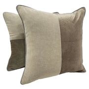 Taupe Velvet Patchwork Pillow Covers (Set of 2, | ZIPCushions