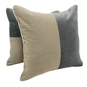 Beige & Charcoal Pillow Covers (Set of 2, 16×16) | ZIPCushions