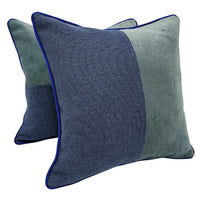 Blue & Grey Textured Pillow Covers (Set of 2, 16×16)