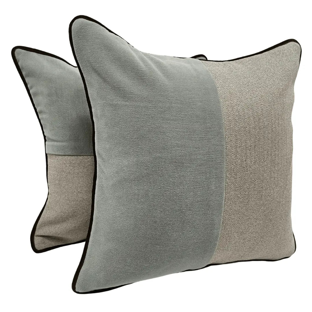 Gray & Taupe Textured Pillow Covers (Set of 2, 16×16) | ZIPCushions