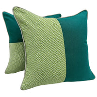 Emerald & Geometric Pillow Covers (Set of 2, 16×16) |  ZIPCushions
