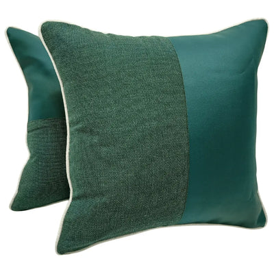 Green Harmony Patchwork Pillow Covers (Set of 2, 16×16)
