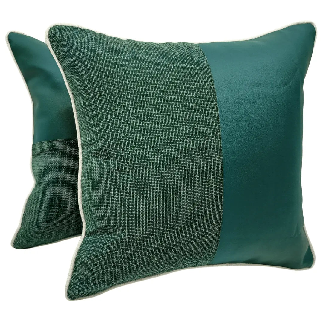 Green Harmony Patchwork Pillow Covers (Set of 2, 16×16) | ZIPCushions
