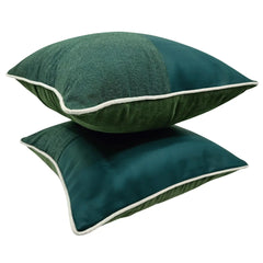 Green Harmony Patchwork Pillow Covers (Set of 2, 16×16) - Hover Image
