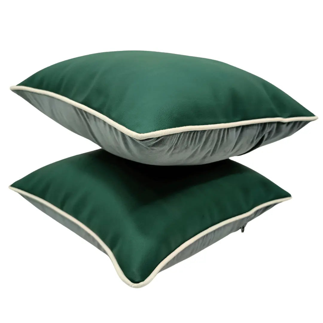 Deep Green & Soft Gray Pillow Covers (Set of 2, 16x16) |  ZIPCushions