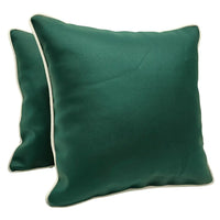 Deep Green & Soft Gray Pillow Covers (Set of 2, 16x16)