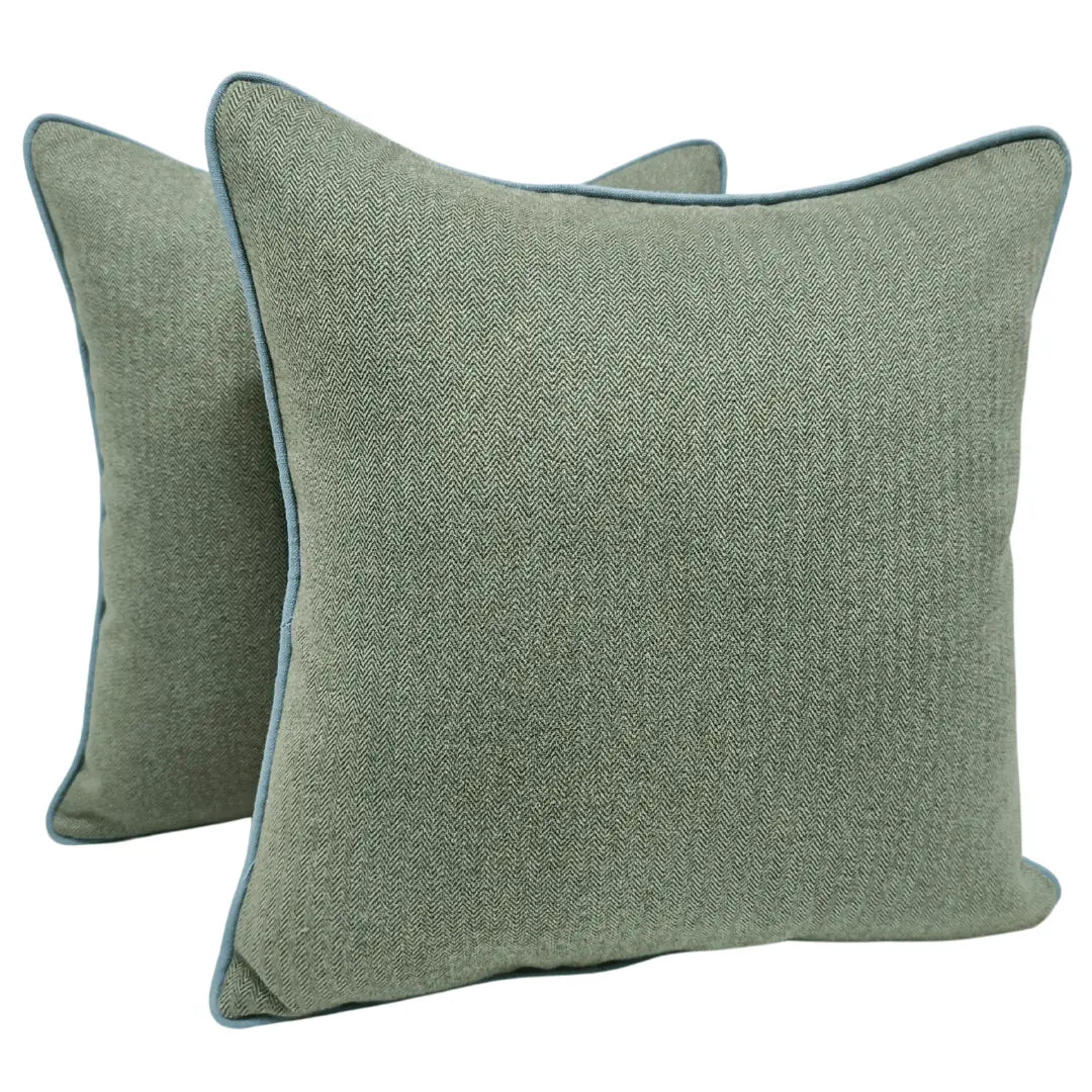 Sage & Sky Blue Pillow Covers (Set of 2, 16×16) |  ZIPCushions