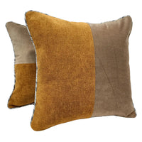 Earthy Tones Patchwork Pillow Covers (Set of 2, 16×16)