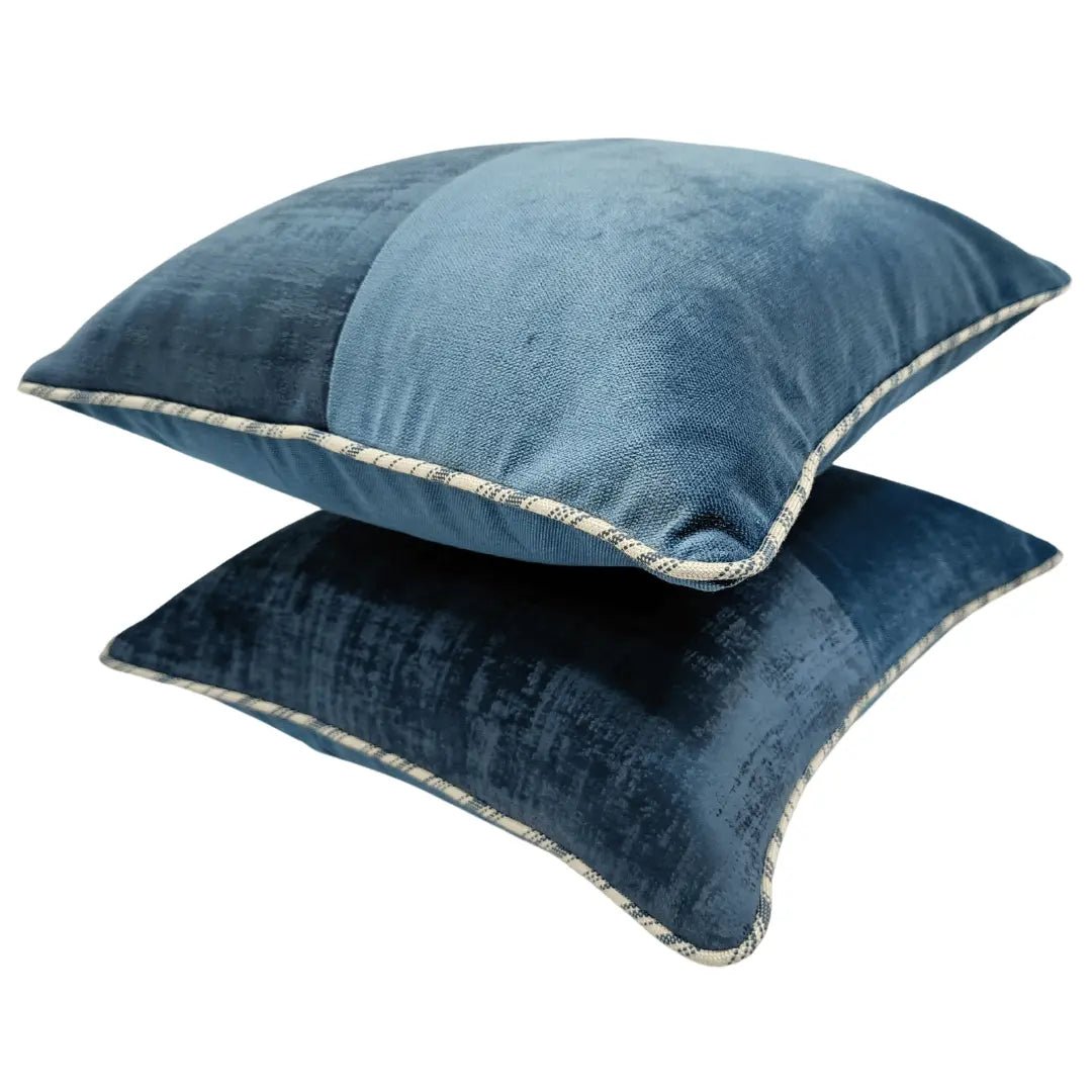 Two-Tone Blue Pillow Covers (Set of 2, 16×16) |  ZIPCushions