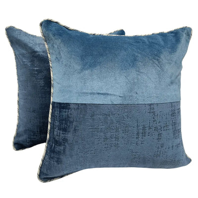Two-Tone Blue Pillow Covers (Set of 2, 16×16)