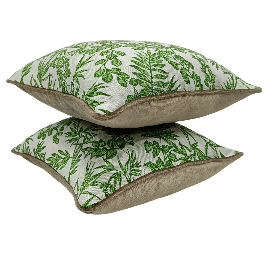 Green Botanical Print Pillow Covers (16×16, Set of 2) |  ZIPCushions